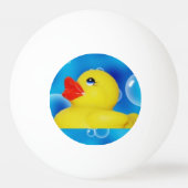 Gele Rubber Ducky in Bubbles Pingpongbal (Voorkant)