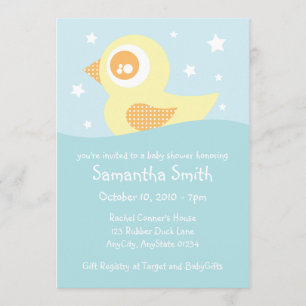 Gele Rubber Ducky Invitation Kaart