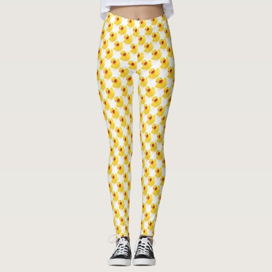 Gele Rubber Ducky Pattern Leggings (Voorkant)