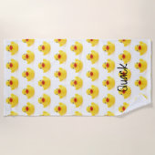 Gele Rubber Ducky Quack Strandlaken (Voorkant)