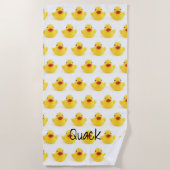 Gele Rubber Ducky Quack Strandlaken (Voorkant)