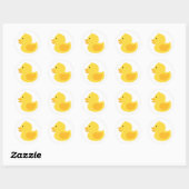Gele Rubber Ducky Ronde Sticker (Vel)