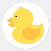 Gele Rubber Ducky Ronde Sticker (Voorkant)