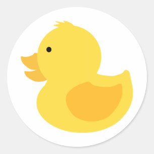 Gele Rubber Ducky Ronde Sticker
