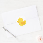 Gele Rubber Ducky Ronde Sticker (Envelop)