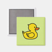 Gele Rubber Ducky Square Magnet (Voorkant / Achterkant)