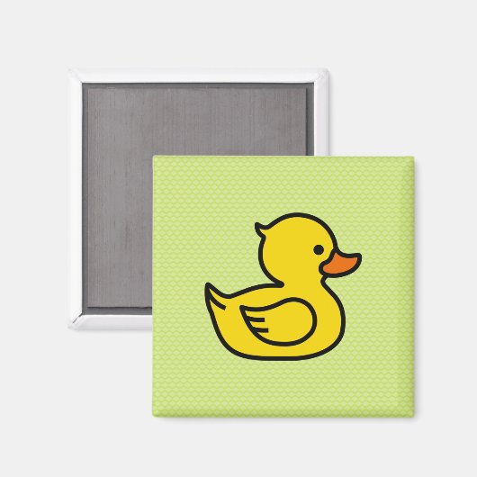 Gele Rubber Ducky Square Magnet (Voorkant / Achterkant)