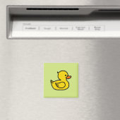 Gele Rubber Ducky Square Magnet (Insitu (Vaatwasser))