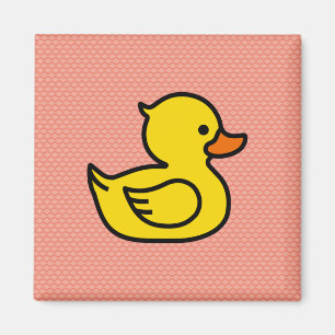 Gele Rubber Ducky Square Magnet