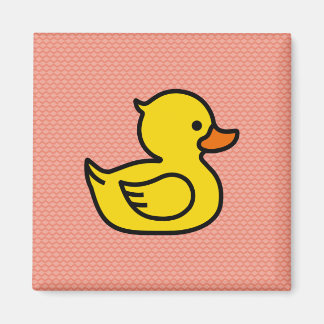 Gele Rubber Ducky Square Magnet