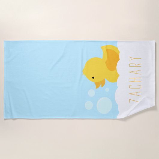 Gele Rubber Ducky Strandlaken (Voorkant)