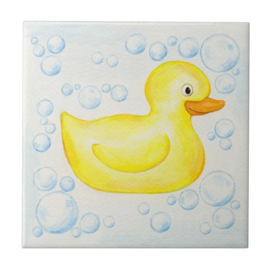 Gele Rubber Ducky tile Tegeltje (Voorkant)