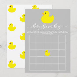 Gele Rubber Eend Baby Shower Bingo Kaart