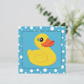 Gele Rubber Eend Baby Shower Kaart (Staand voorkant)