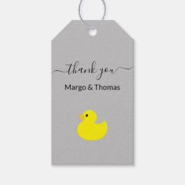 Gele Rubber Eend Bedank Cadeautags Cadeaulabel