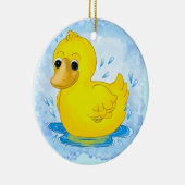 Gele Rubber Eend Keramisch Ornament (Rechts)