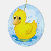 Gele Rubber Eend Keramisch Ornament (Links)