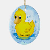 Gele Rubber Eend Keramisch Ornament (Rechts)