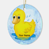 Gele Rubber Eend Keramisch Ornament (Links)