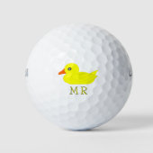 Gele Rubber Eend Monogrammed Golfballen (Voorkant)