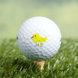 Gele Rubber Eend Monogrammed Golfballen
