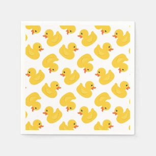 Gele Rubber Eend servetten - Baby shower & Birthda