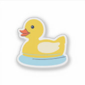 Gele Rubber Eend Sticker (Voorkant)