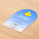 gele rubber eend - verjaardagsfeestje acryl uitnodigingen (Laagn)