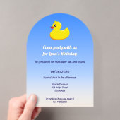 gele rubber eend - verjaardagsfeestje acryl uitnodigingen (Insitu (Draagbaar))