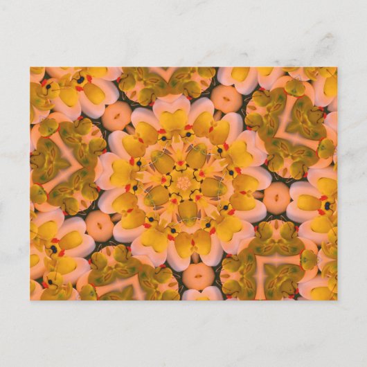 Gele rubber Eenden Kaleidoscope Foto Briefkaart (Voorkant)