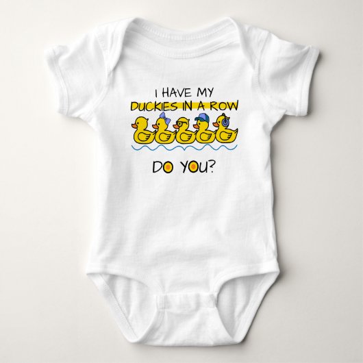 Gele rubber eendjes baby body romper (Voorkant)