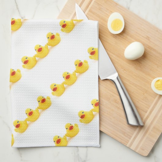 Gele Rubber Eucks Theedoek (Quarter Fold)