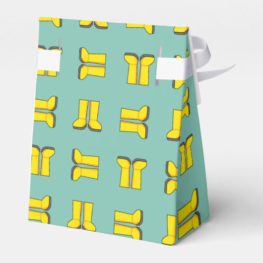 Gele Rubber Regen Laarzen Bedankdoosjes (Achterkant)