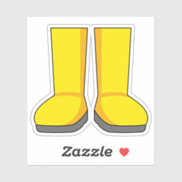 Gele Rubber Regen Laarzen Sticker