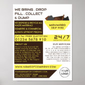 Gele rubber Skip Design, Skip/Dumpster Company Poster (Voorkant)