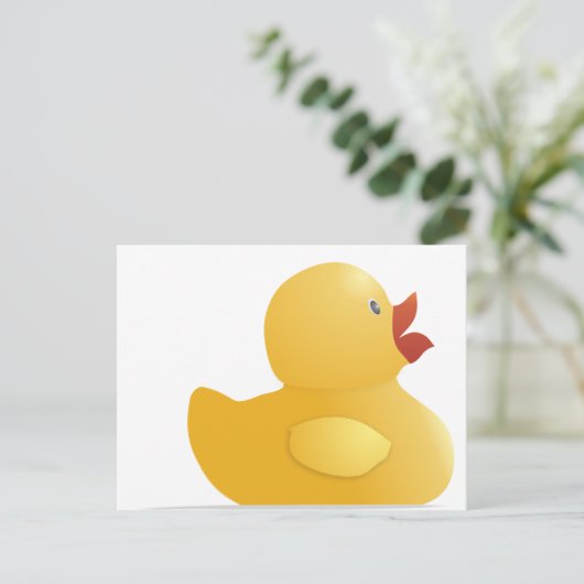 Gele rubberduck briefkaart (Staand voorkant)