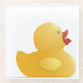 Gele Rubberduck Glazen Onderzetter (Voorkant)