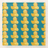Gele Rubberduck Glazen Onderzetter (Voorkant)