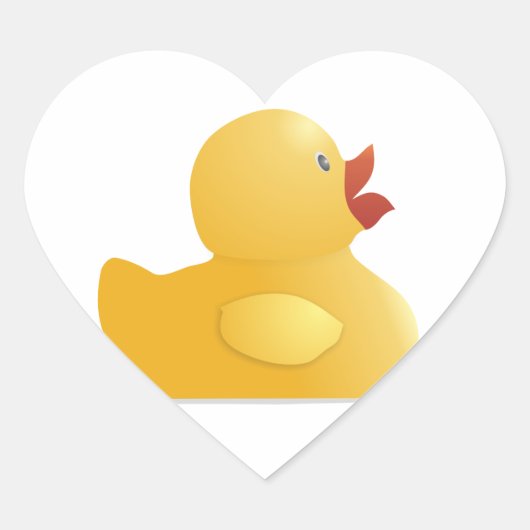 Gele Rubberduck Hart Sticker (Voorkant)