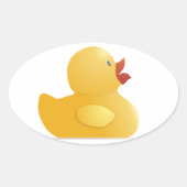 Gele rubberduck ovale sticker (Voorkant)