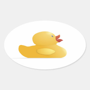 Gele rubberduck ovale sticker