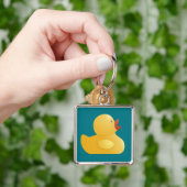 Gele rubberduck sleutelhanger (Hand)