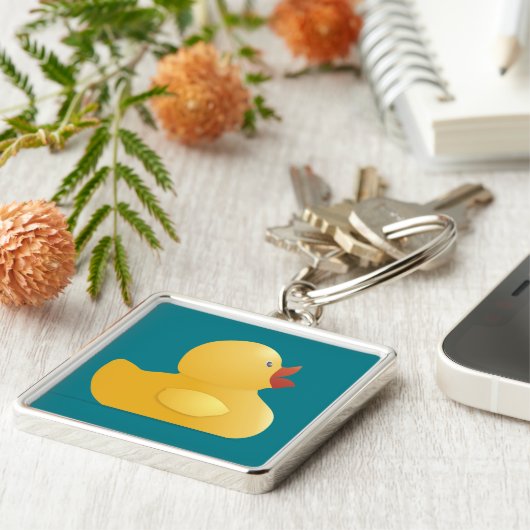 Gele rubberduck sleutelhanger (Zijkant)