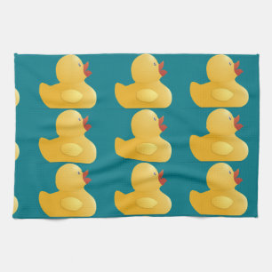 Gele rubberduck theedoek