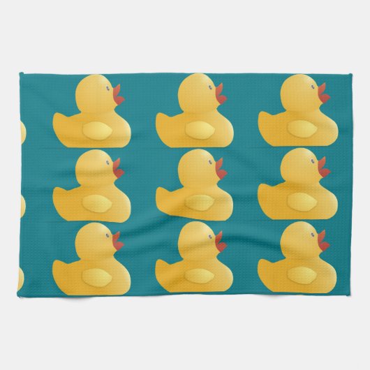 Gele rubberduck theedoek (Horizontaal)