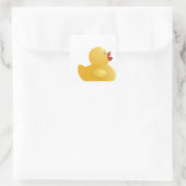 Gele rubberduck vierkante sticker (Tas)
