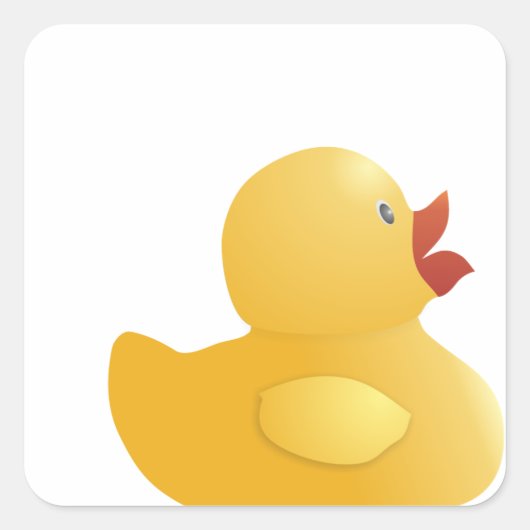 Gele rubberduck vierkante sticker (Voorkant)