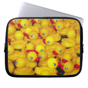 Gele rubberduckies laptophoes laptop sleeve