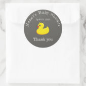 gele rubbereend - baby shower - karton ronde sticker (Tas)