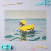 Gele Rubbereend, Decoupage, Decoupaging, Ducky Tissuepapier (Craft)